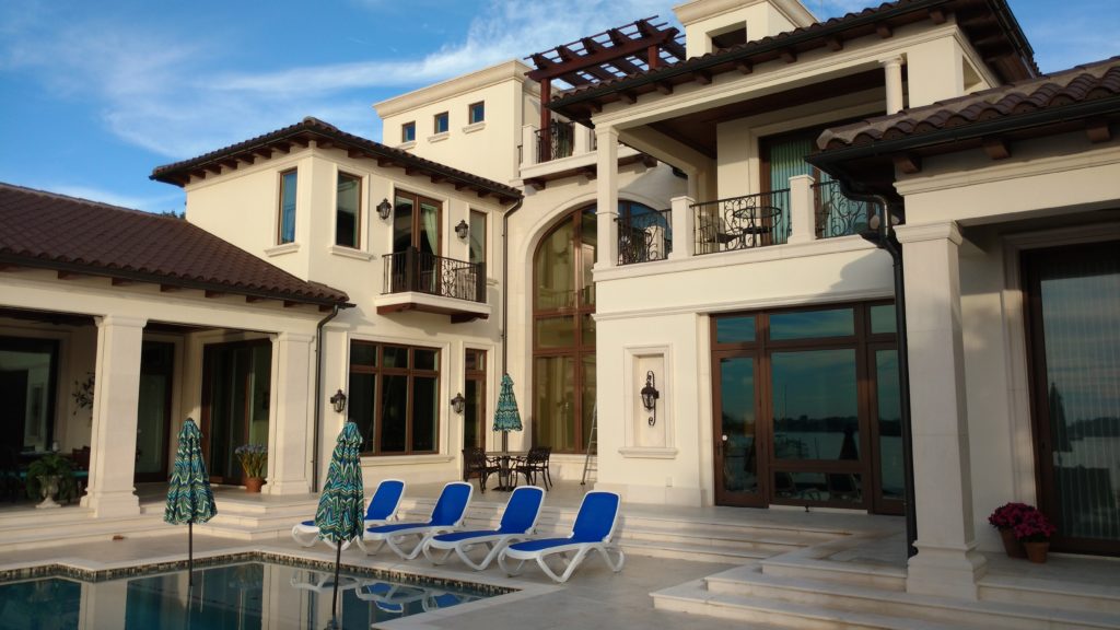 Pool deck and waterfront windows cleaned by Clearview in Sarasota